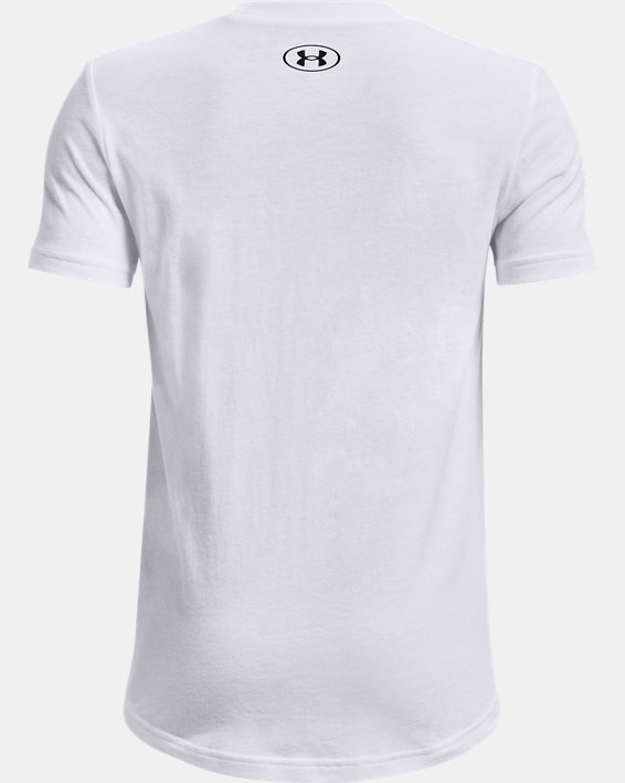 Jungen UA Sportstyle Shirt mit Logo, kurzärmlig, White, pdpMainDesktop image number 1